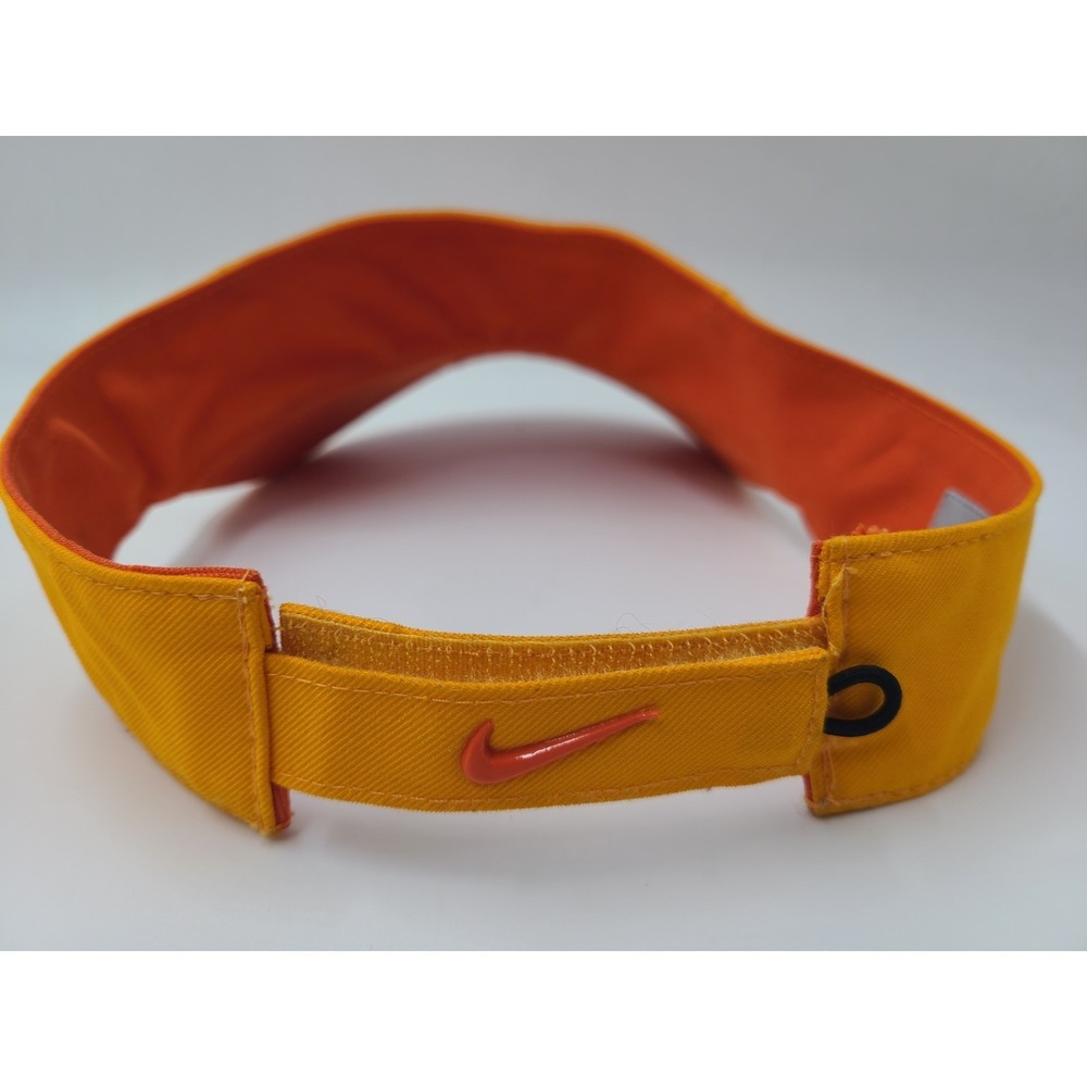 Nike Air Sun Golf Visor Adjustable Hat Cap Polyester Swoosh Dad Men Women Orange - Picture 10 of 16